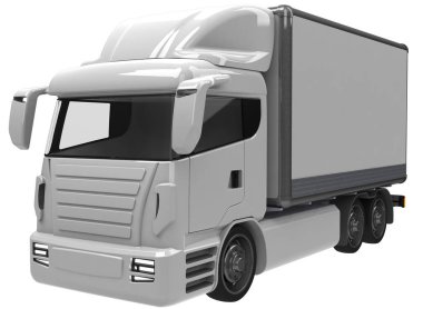 tasarlanmış modern kamyon 3D render illüstrasyon