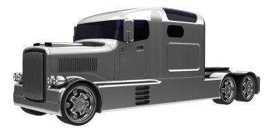 tasarlanmış modern kamyon 3D render illüstrasyon