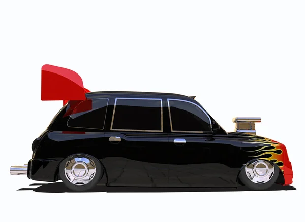 Zkonstruovaný Horký Rod Cab Vykreslení Ilustrace — Stock fotografie