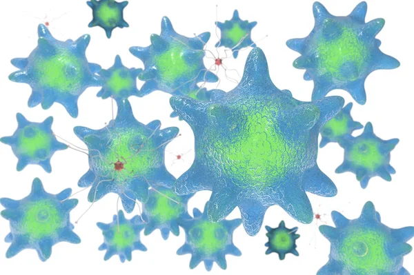 設計された細菌3Dレンダーイラスト — ストック写真