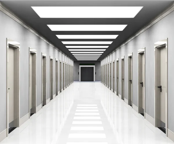 tasarlanmış koridor 3D render illüstrasyon