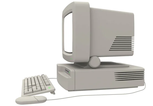 Ontworpen Retro Computer Renderen Illustratie — Stockfoto