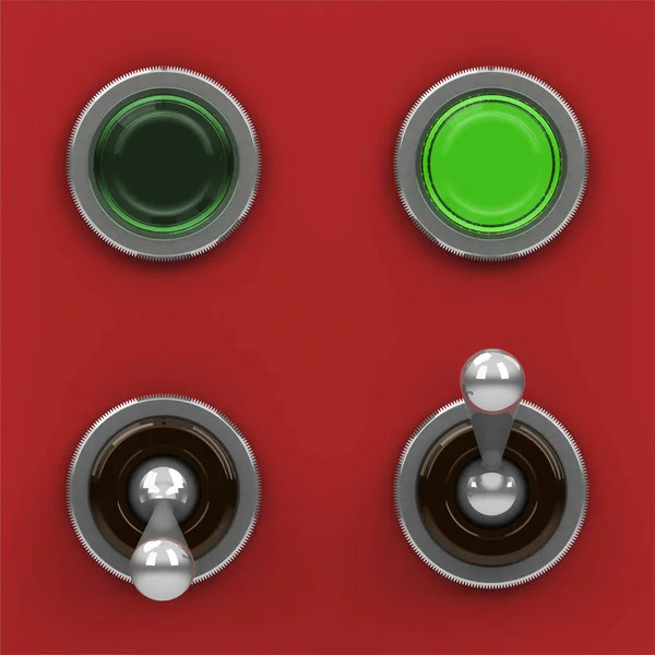 Interruptores Botones Diseñados Ilustración Renderizado — Foto de Stock