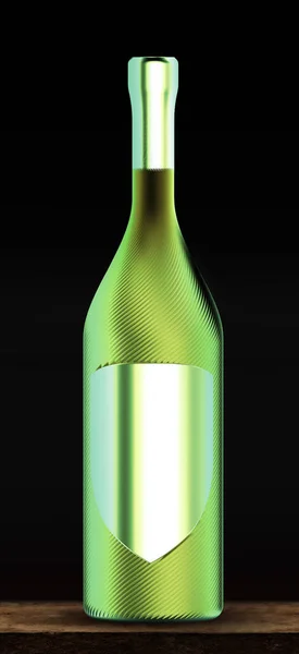 Designed Wine Bottle Render Illustration Black — Stock Photo, Image