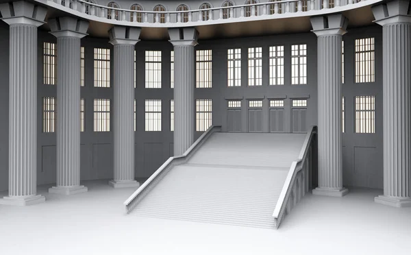 3d model of palace steps indoors