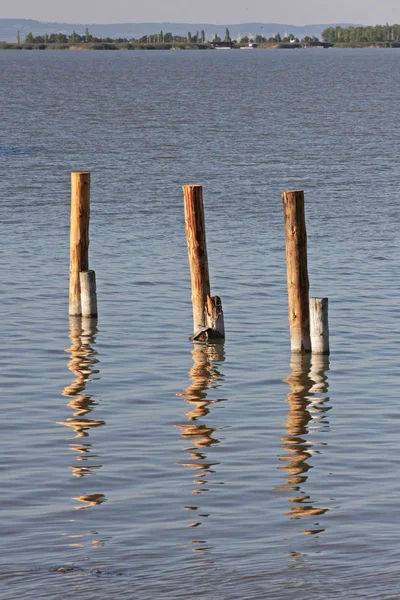 Scenic View Old Wooden Pier Water Stock Picture