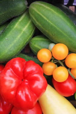 çeşitli olgun sebze yığınının yakın çekim