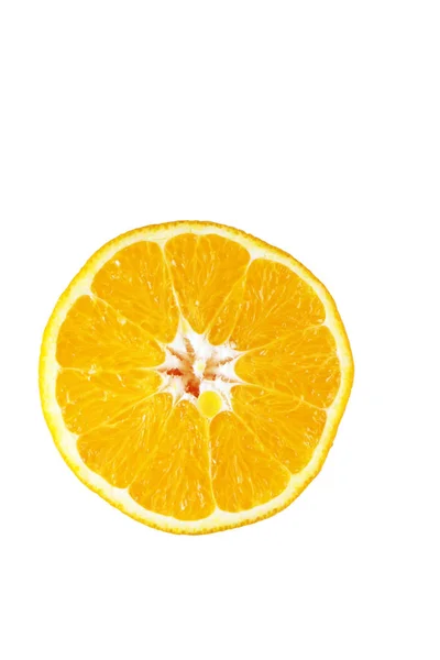 Close Shot Ripe Orange Isolated White — Stock Photo, Image