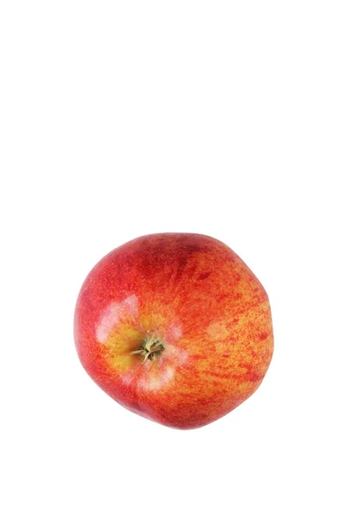 Primer Plano Manzana Roja Madura Aislada Blanco — Foto de Stock