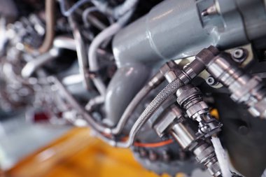 Araç motor detaylarının yakın görüntüsü