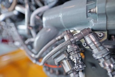 Araç motor detaylarının yakın görüntüsü