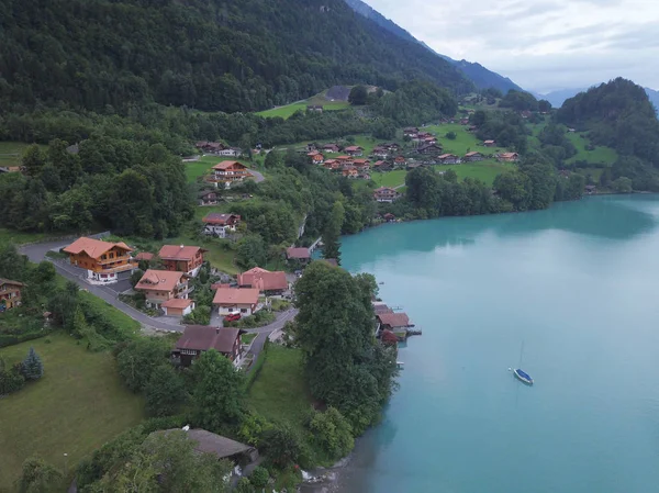 Vue Panoramique Sur Paysage Majestueux Avec Ville Sur Plage — Photo