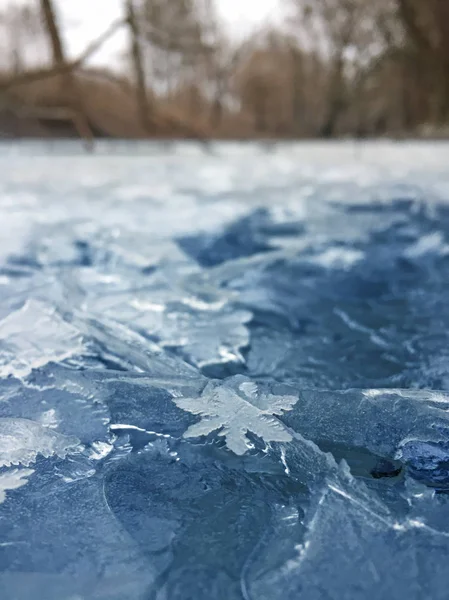Vista Close Água Congelada Livre — Fotografia de Stock