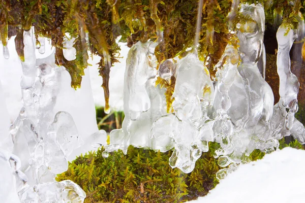 Vue Rapprochée Formation Glace Couches — Photo