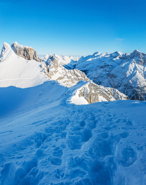 tranquil shot of beautiful snowy mountains