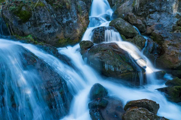 Longa Exposição Tiro Cachoeira Bela Montanha — Fotografia de Stock
