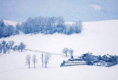 güzel karlı dağların sakin atış