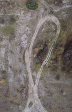 kasvetli düz arazinin havadan görünüşü