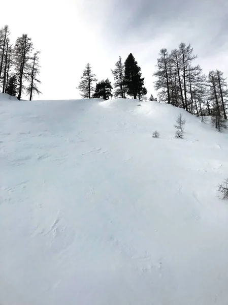 Lugn Bild Vackra Snöiga Berg — Stockfoto