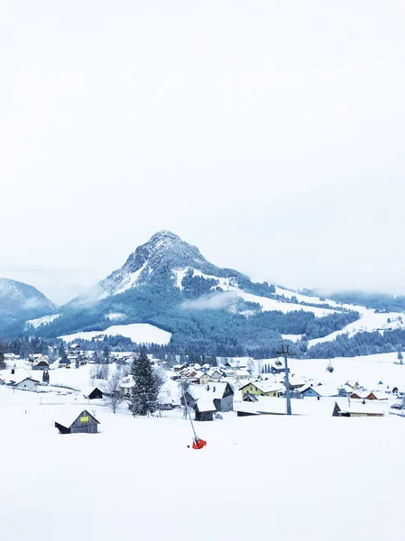 Plan Tranquille Belles Montagnes Enneigées — Photo