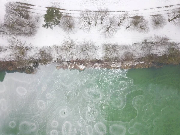 Vista Panorâmica Paisagem Com Lago Congelado — Fotografia de Stock