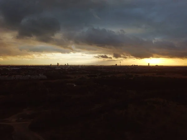 Vue Panoramique Sur Paysage Plaine Sombre — Photo