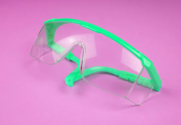 Gafas Seguridad Aisladas Sobre Fondo Color Concepto Equipo Protección Individual — Foto de Stock