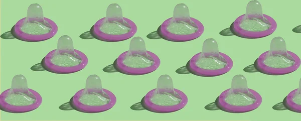 Prezerwatywy Tle Koloru Koncepcja Bezpiecznego Seksu Tło Wzór Ochrony Zdrowia — Zdjęcie stockowe