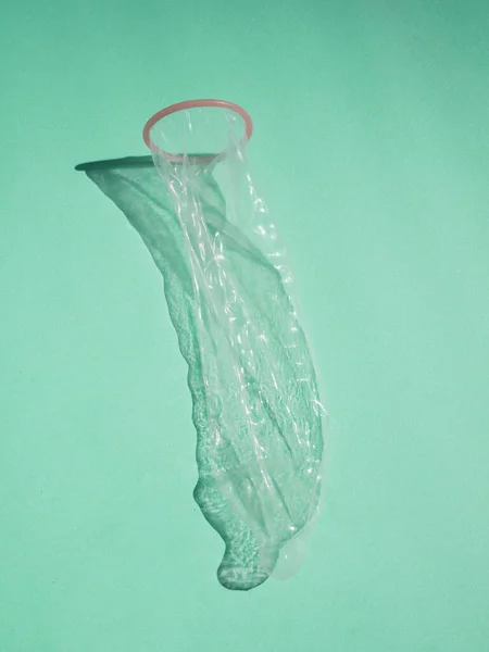 Preservativos Sobre Fundo Cor Conceito Sexo Seguro Panorama Fundo Padrão — Fotografia de Stock