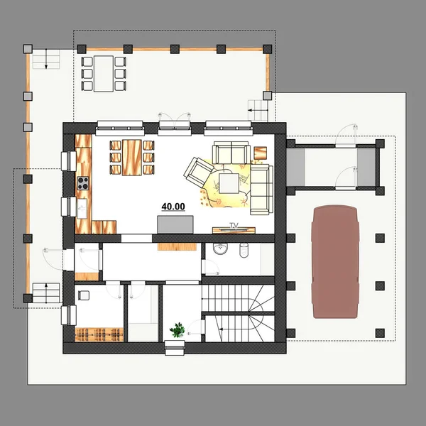 Ескіз план будинку — стокове фото