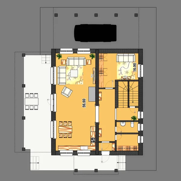 Sketch House Plan — Stock Photo, Image
