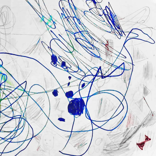 Abstract Graphic Kids Dibujo Sobre Pinturas Papel — Foto de Stock