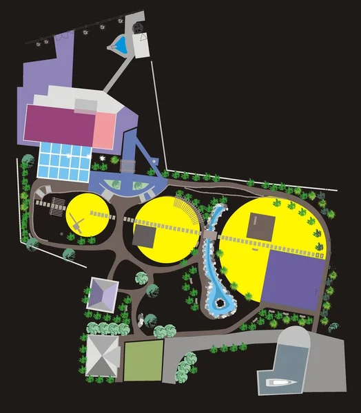 Plano Local Para Projeto Paisagismo Casa — Vetor de Stock