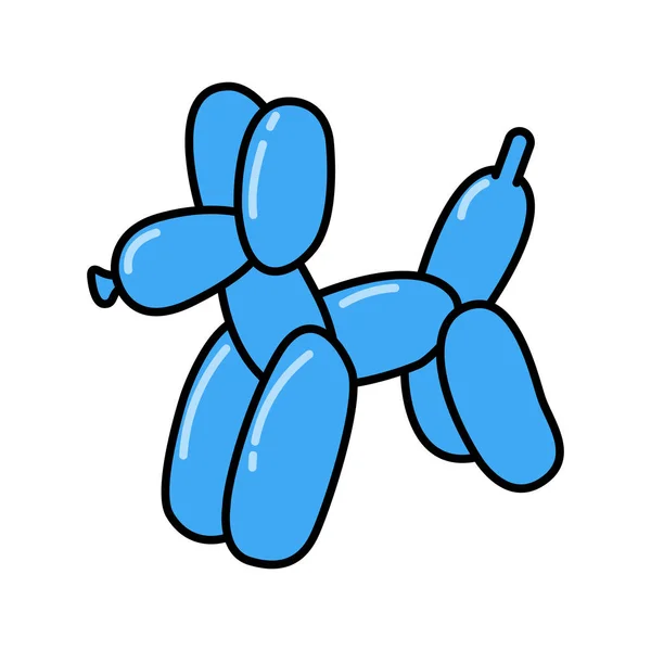 Cão Balão Bonito Desenhos Animados Azul Pet Vector Ilustração Festa — Vetor de Stock