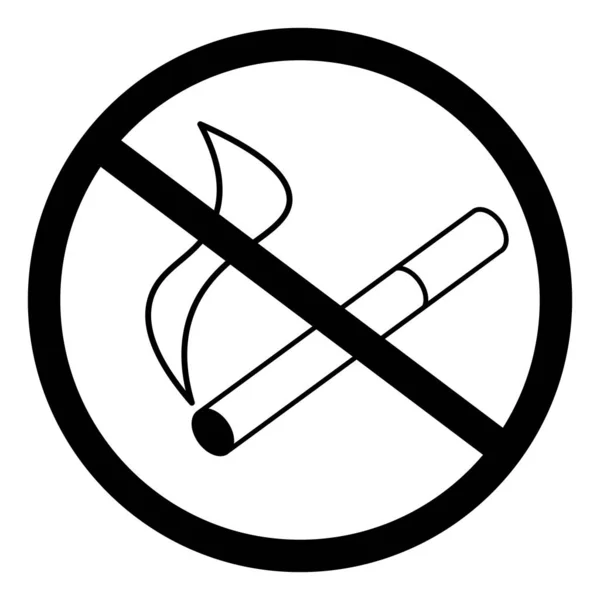 Sigara Çme Zni Zole Beyaz Arka Plan Sigara Düz Vektör — Stok Vektör