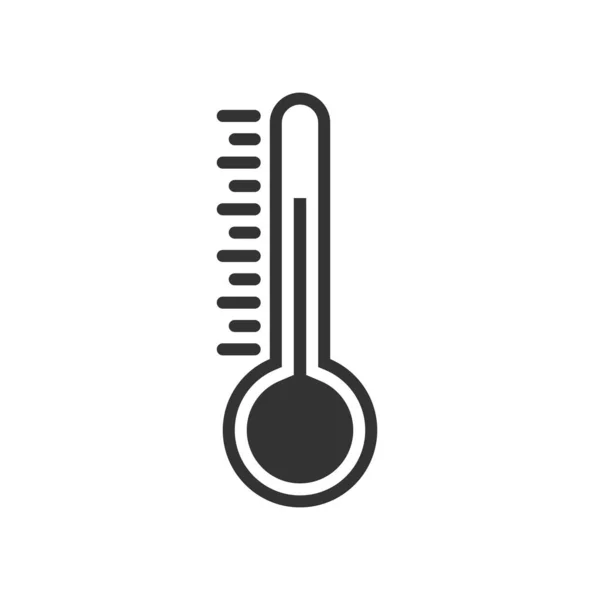 Temperatura Plana Vector Icono Medicina Tiempo Termómetro Negro Sobre Fondo — Archivo Imágenes Vectoriales