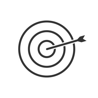 Hedef Bullseye Icon Ok Dart Kurulu Spor Oyunu Başarı Vektör Doğru Pazarlama Stratejisi İllüstrasyon