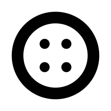 Dikiş düğmesi simgesi kumaş aksesuar işareti moda vektör illüstrasyon beyaz arka plan üzerinde izole