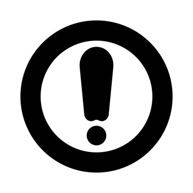 Bilgi iletisi uyarı simgesi dikkat uyarı işareti siyah ünlem sembolü yalıtılmış vektör illüstrasyon