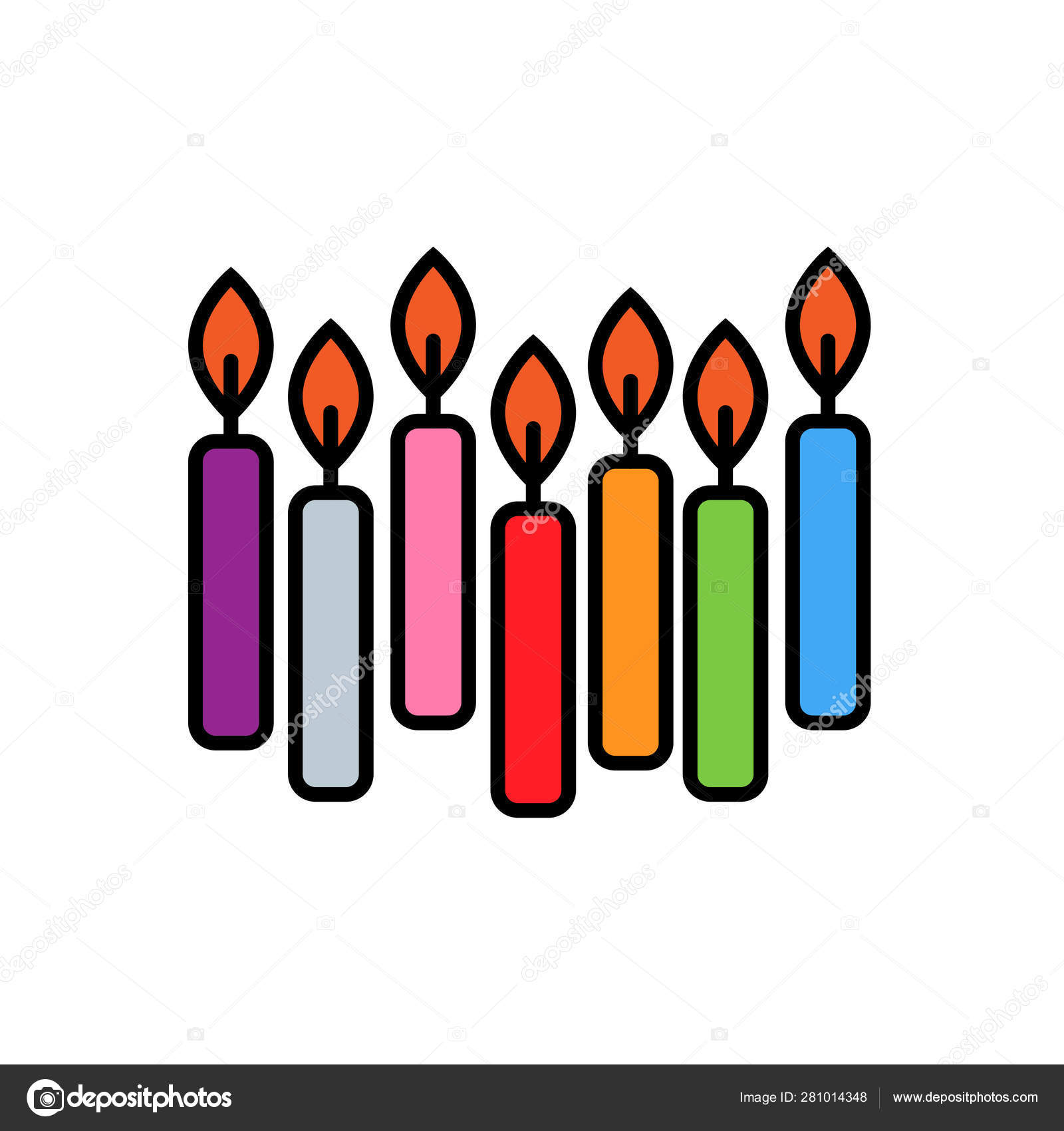 seven colourful candles cartoon symbol party icon stock vector c osherr 281014348 seven colourful candles cartoon symbol party icon stock vector c osherr 281014348