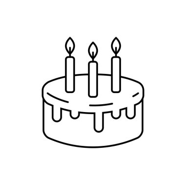 Mumlar Tatlı Parti Tatlı Sembolü ile Birthday Cake Simgesi