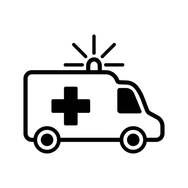 Ambulance Icon Hospital Vehicle Symbol Vector Emergency Medical Rescue Healthcare — Stock Vector