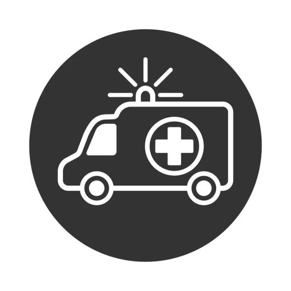 Ambulance Icon Hospital Vehicle Symbol Vector Emergency Medical Rescue Healthcare — Stock Vector