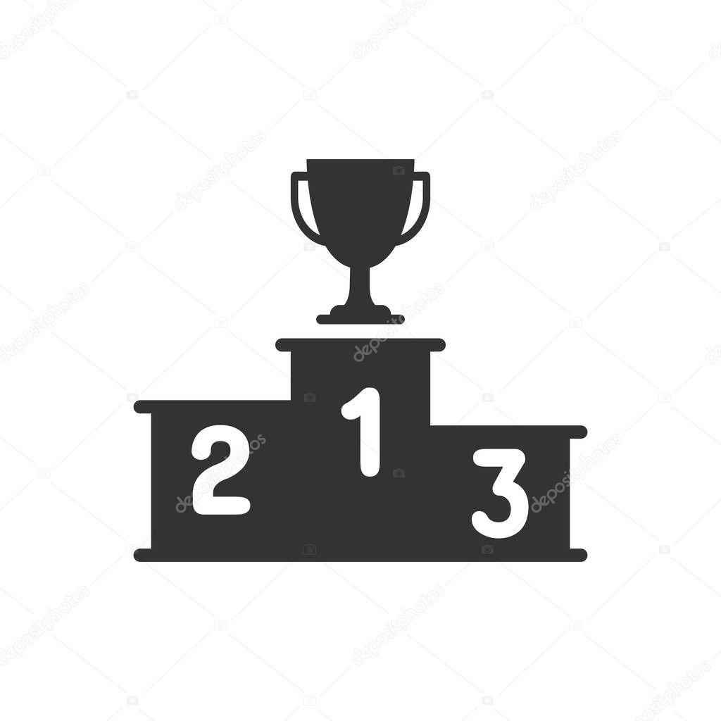 Podium Winner Vector Illustration First Place Trophy Icon
