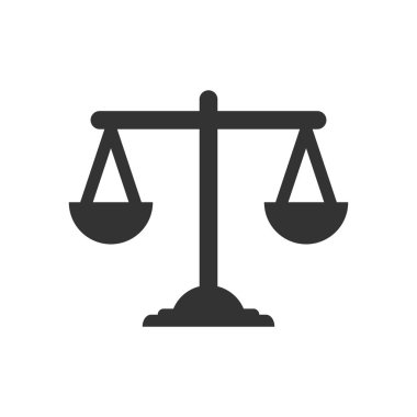 İzole Vektör Ölçekler Simge Düz Tasarım Hukuk İllüstrasyon Terazi Sembolü