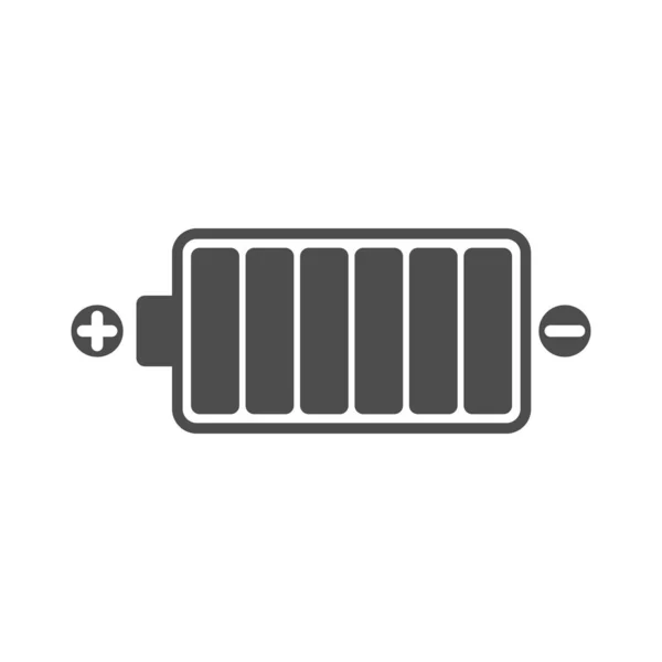 Batterijpictogram Elektrische Voeding Symbool Geïsoleerde Lader Technologie Vector Illustratie — Stockvector