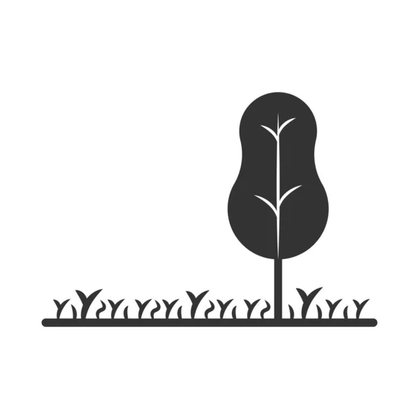 Black Tree Flat Design Icon Garden — стоковый вектор