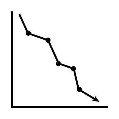 Aşağı ok Işareti vektör finansal kayıp Illustration para Losing grafik beyaz arka planda Izole