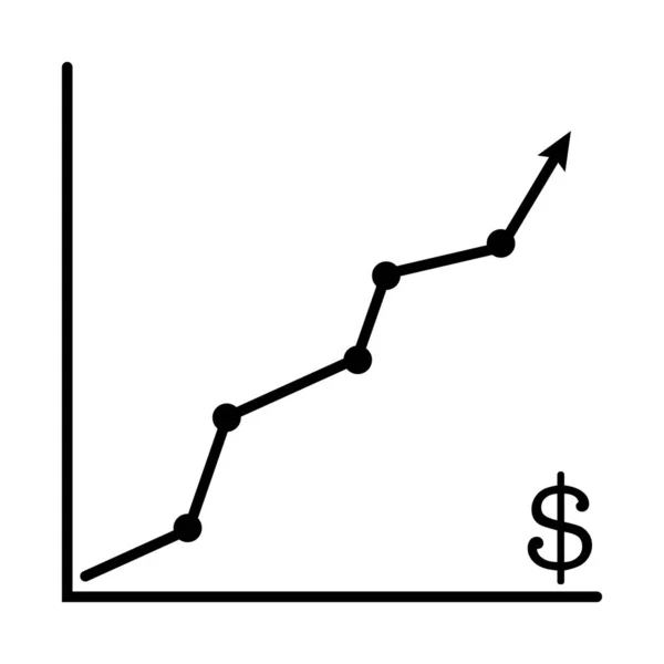 Растущая Стрелка Знака Векторного Финансового Роста Иллюстрация Успеха Диаграмма Изолирована — стоковый вектор