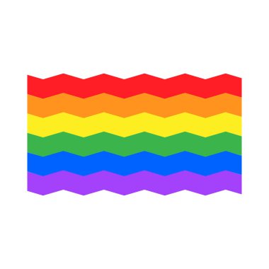 Renkli LGBT bayrağı simge gökkuşağı spektrum gay aşk gurur Izole özgürlük vektör Illüstrasyon